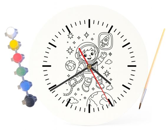 Дитячий набір для творчості годинник розмальовка У відкритому космосі 30 см (Г0056) | Зображення 3