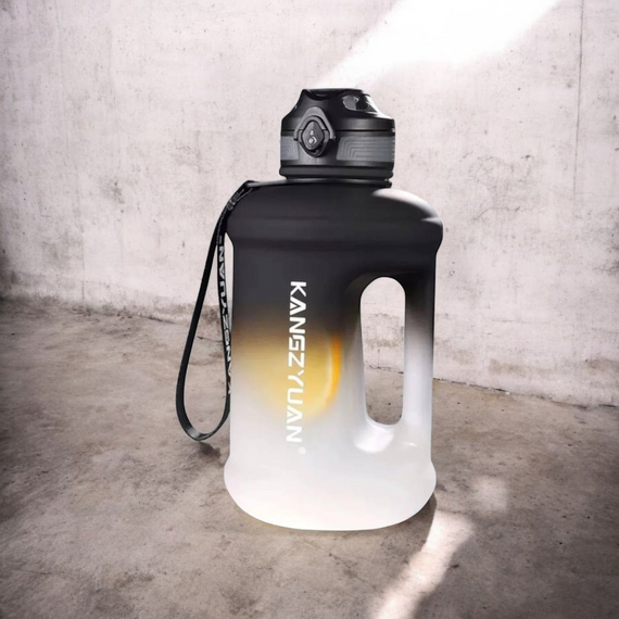 Еко-пляшка KANGZYUAN 2500 мл (2.5 л) — Чорна Tritan BPA-free, ударостійка, спортивна з ручкою та ремінцем | Зображення 5