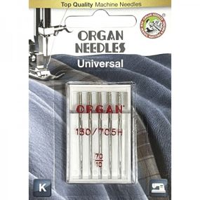 Иглы швейные универсальные ORGAN №70 для бытовых швейных машин блистерная упаковка 5 штук (6493)