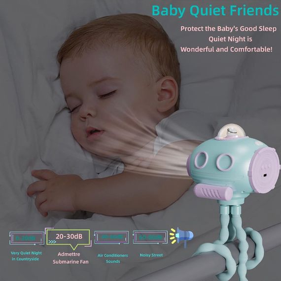 Мультифункціональний вентилятор Submarine F18 with music and battery 4000 mAh Blue | Зображення 4