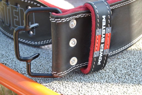 Пояс для важкої атлетики Power System PS-3830 Beast шкіряний Black/Red M | Зображення 8