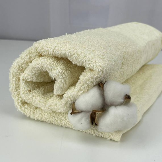 Полотенце для лица махровое Febo Vip Cotton Botan Турция 6399 молочное 50х90 см | Зображення 1