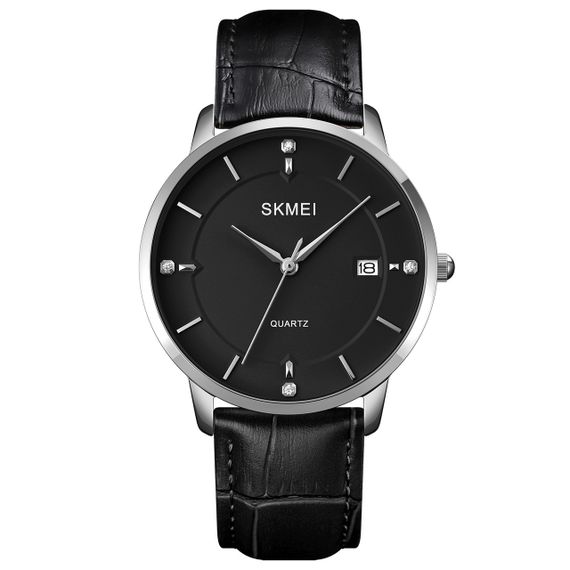 Годинник S2kmei 1801LSIBK Silver-Black Leather