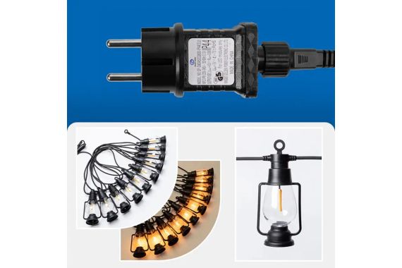 Вулична гірлянда, підвісні ретро-лампи 220 В, тепле світло SFK-49 | Зображення 2