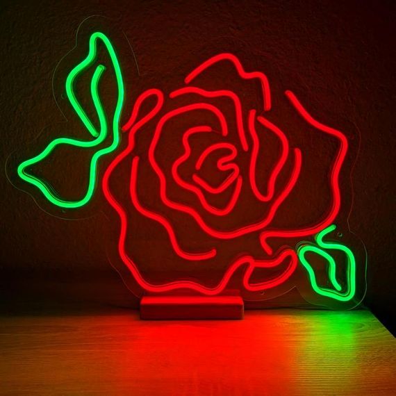 Неоновий світильник Троянда 500х430 acr-n000104