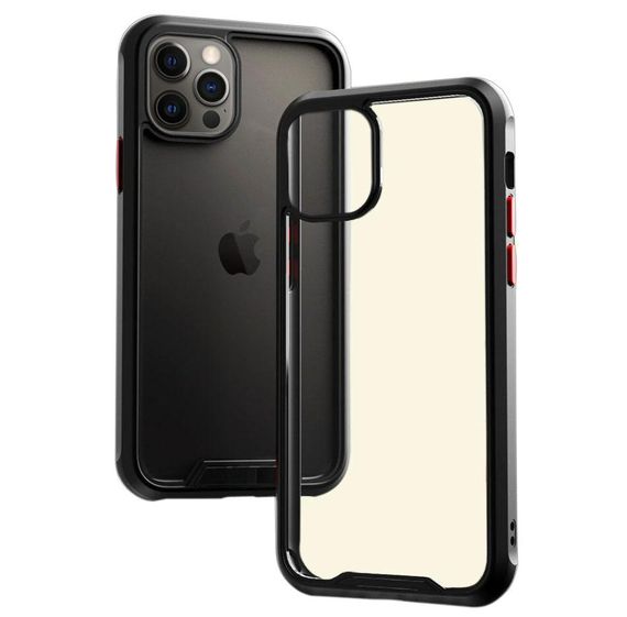 Противоударный бампер чехол Primolux Refraction Case для смартфона Apple iPhone 12 / iPhone 12 Pro - Black