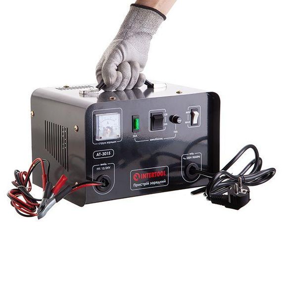 Пристрій зарядний 230 В, ~50 Гц, 600 Вт, 12/24 В, 30 А, 20-400 Аг INTERTOOL AT-3015 | Зображення 2