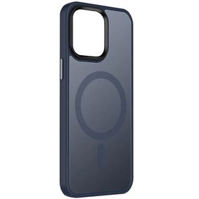 TPU+PC чохол Metal Buttons with MagSafe Colorful для Apple iPhone 13 (6.1") Синій / Navy Blue