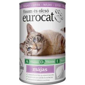 Корм вологий EuroCat Liver для котів шматочки в желе з печінкою 415 г