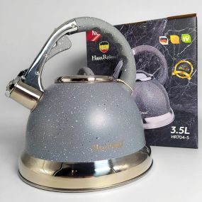 Чайник із свистком Hous Roland HR 704-5 нержавіюча сталь із гранітним покриттям 3.5 л Сірий