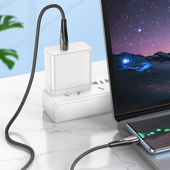 Дата кабель Hoco U133 Monte USB to Type-C (1.2m) Black | Зображення 5
