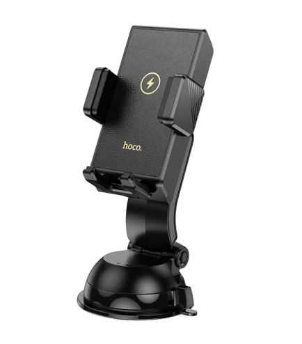 Автотримач Hoco HW22 на панель (затискач) бездротова швидка зарядка для телефону 15W Чорний