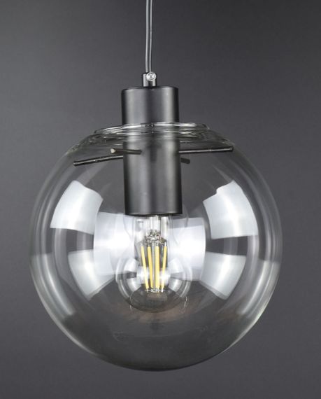 Люстра підвісна на 1 лампочку 26734 Чорний 30-150х25х25 см. | Зображення 3