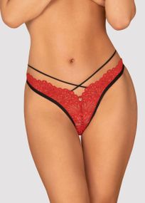 Стринги Obsessive Mettia Красно-черные S/M