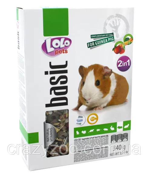 Полнорационный корм для морских свинок Lolo Pets фруктово-овощной 340 г LO-71304 | Зображення 1