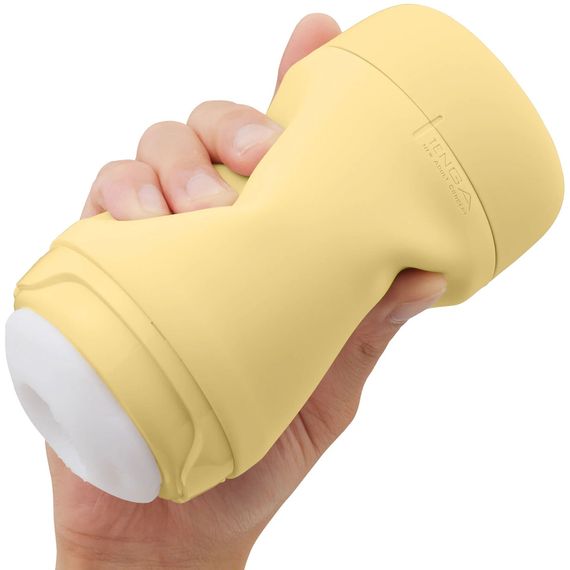 Мастурбатор TENGA PUFFY Custard Yellow, ультрам’який матеріал, багаторазовий, наскрізний | Зображення 5