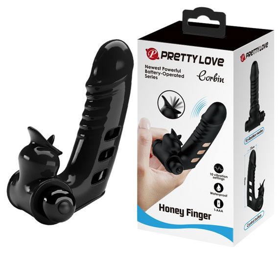 Клиторальный стимулятор на палец Pretty Love - Corbin Finger Black, BI-014859 sexstyle
