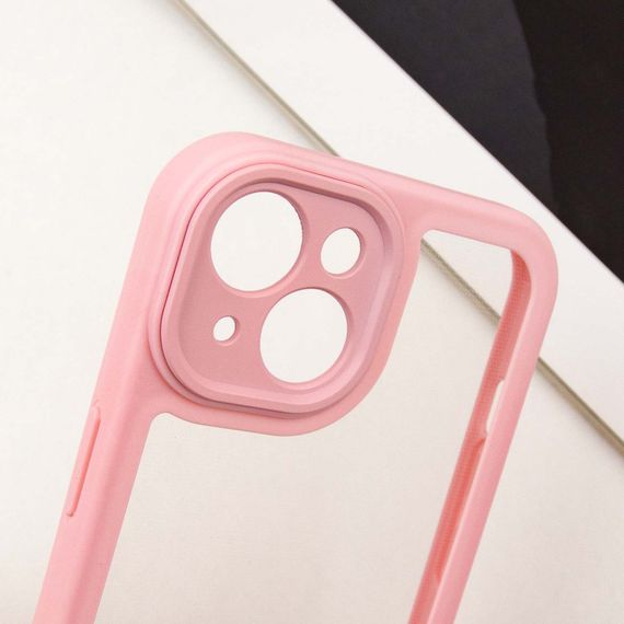 TPU чохол Transparent + Colour 1,5mm для Apple iPhone 14 (6.1") Pink | Зображення 6