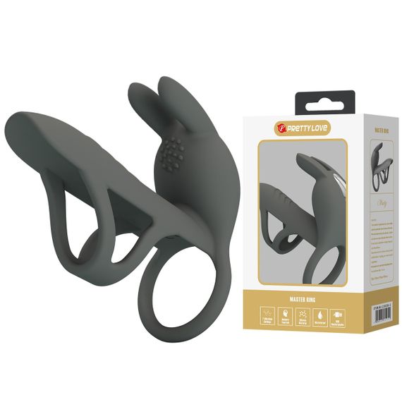 Насадка з вібрацією Pretty Love - MASTER RING GRAY, BI-210326-1 sexstyle