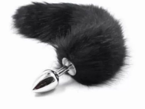 Анальна пробка S лисий хвіст DS Fetish Anal plug S faux fur fox tail
