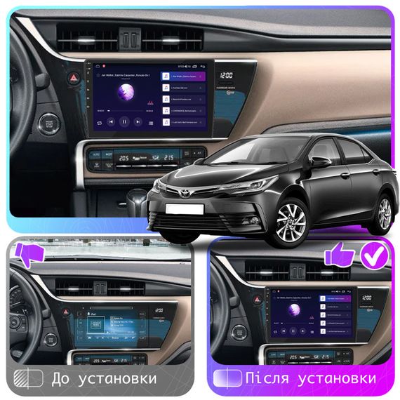 Штатная магнитола 10" Lesko для Toyota Corolla XI (E160, E170) Рестайлинг 2015-н.в 4/64Gb CP 4G Wi-Fi Prime | Зображення 2