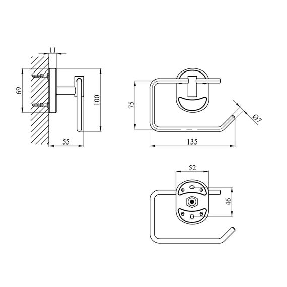 Тримач для туалетного паперу Kroner KRM Elbe - ACC2903-2 (CV022855) | Зображення 1