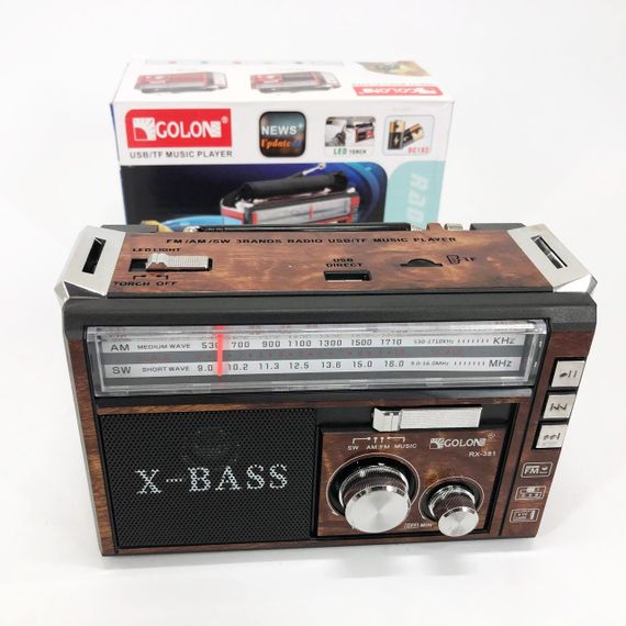 Fm аккумуляторный радио приемник в ретро стиле Golon, Радиоприемник проигрыватель, Ретрорадио DM-16 | Зображення 5