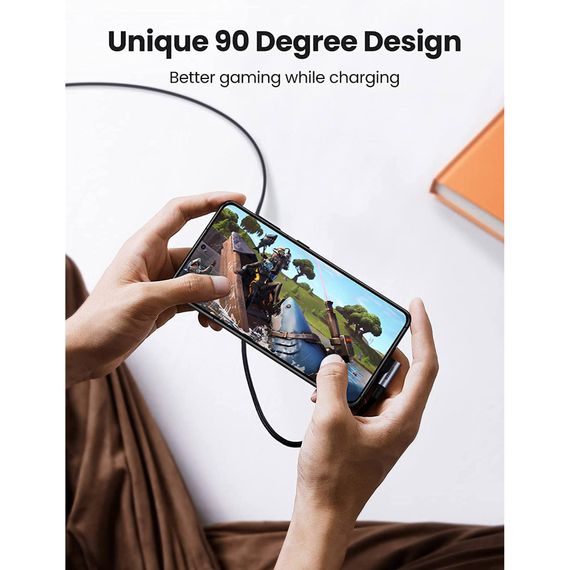 Дата кабель USB-C 2.0 to USB-C 3.0m 90° corner US334 black UGREEN (20583) | Зображення 5