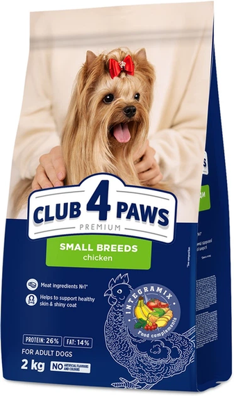 Сухий корм Club 4 Paws Premium Adult Small Breeds для собак мініатюрних порід, курка 2кг