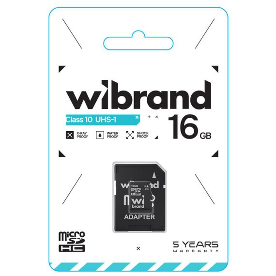 Карта памяти microSDHC (UHS-1) Wibrand 16Gb class 10 (adapter SD) | Зображення 1