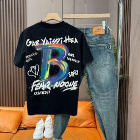 Футболка мужская с принтом повседневная S Черная