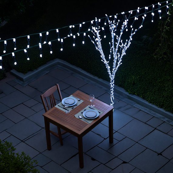 Новорічна гірлянда вулична 30 м 300 LED з сонячною батареєю чорний провід Білий SB300L30MBW | Зображення 4