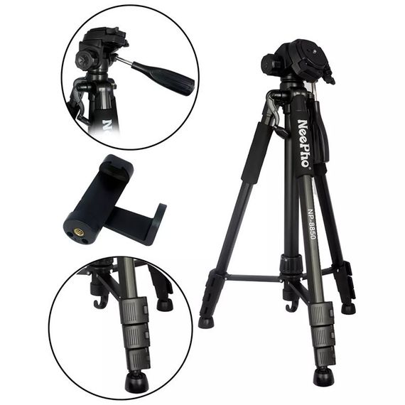Штатив NeePho NP-8850 для съемки 56-175см с разборным держателем в чехле Black | Зображення 2