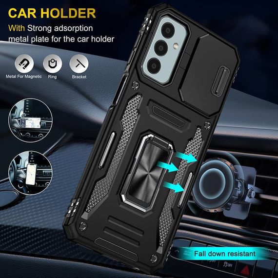 Ударопрочный чехол Camshield Army Ring для Samsung Galaxy M34 5G Черный / Black | Зображення 1