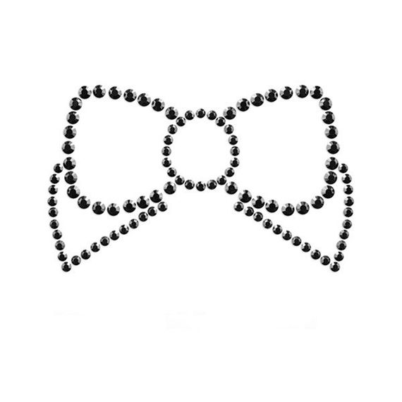 Украшения для груди со стразами MIMI Bow цвет: черный  Bijoux Indiscrets (Испания) sexstyle