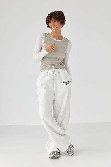 Двошаровий лонгслів у рубчик з імітацією жилетки - сірий цвет, M (є розміри) | Зображення 2