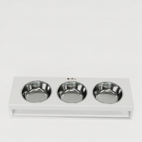 Миски на подставке для котов и маленьких собак Hollky Base Bar (3 × 0,45 л) Bar-54187-WHWH