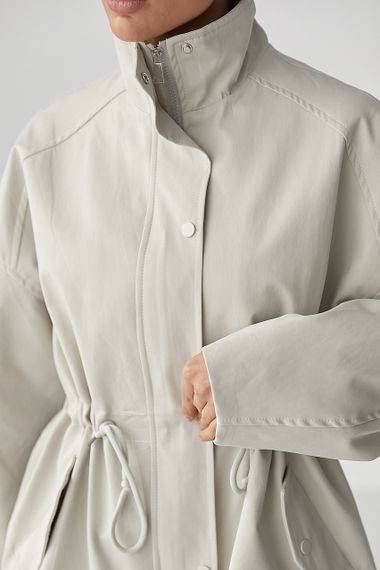 Жіноча вітровка-парка  на блискавці - сірий цвет, L (є розміри) | Зображення 3