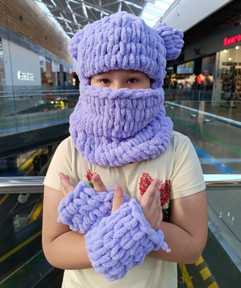 Дитяча шапка-балаклава з вушками