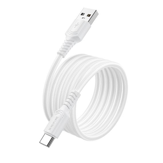 Дата кабель Borofone BX116 Certain USB to Type-C 3A (1m) White | Зображення 1