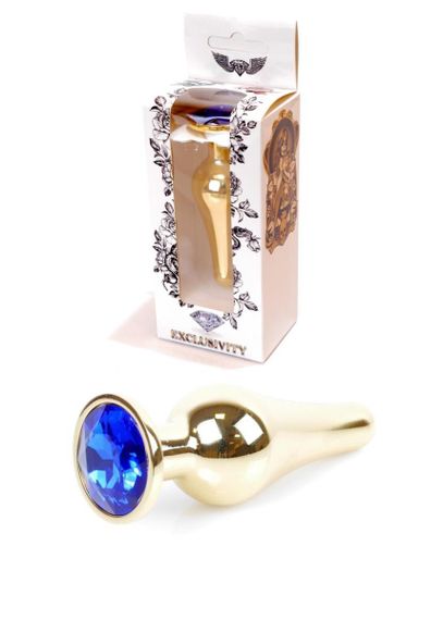 Анальна пробка - Jewellery Gold Long Plug Dark Blue sexstyle