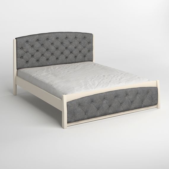 Односпальне дерев&#039;яне ліжко Mebigrand Мехіко Айворі (S0505Y30R)/Аляска 93 (Сірий) 90х200 см (MBG-12300) | Зображення 1