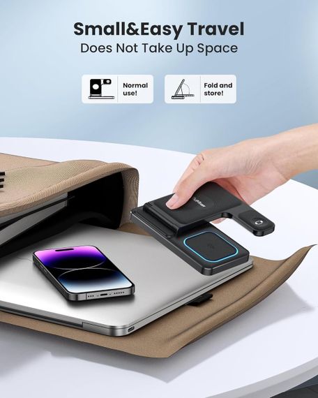 Бездротовий зарядний пристрій для iPhone 16/15/14/13/12, бездротова зарядна станція для пристроїв Apple, | Зображення 6