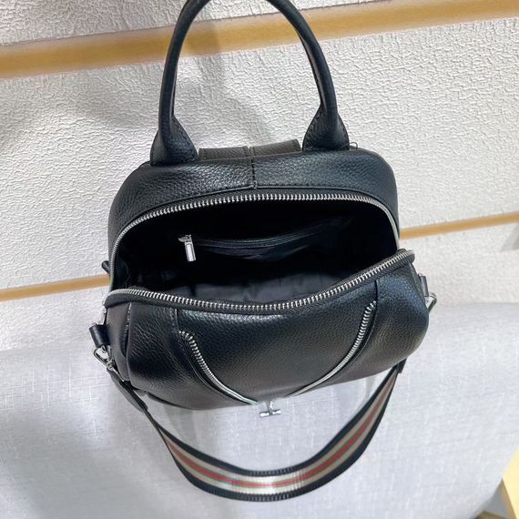 Рюкзак жіночий чорний шкіряний з ременем 35538 | Зображення 8