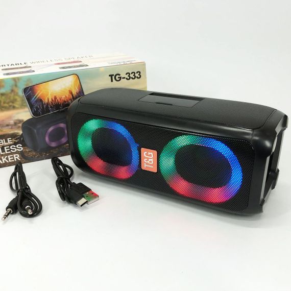 Портативна колонка TG333 2x5W з RGB підсвічуванням. BK-896 Колір: чорний | Зображення 7