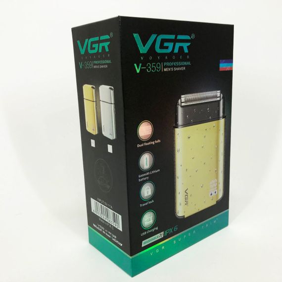 Електробритва VGR V-359 gold шейвер для вологого та сухого гоління, машинка чоловіча для гоління | Зображення 9