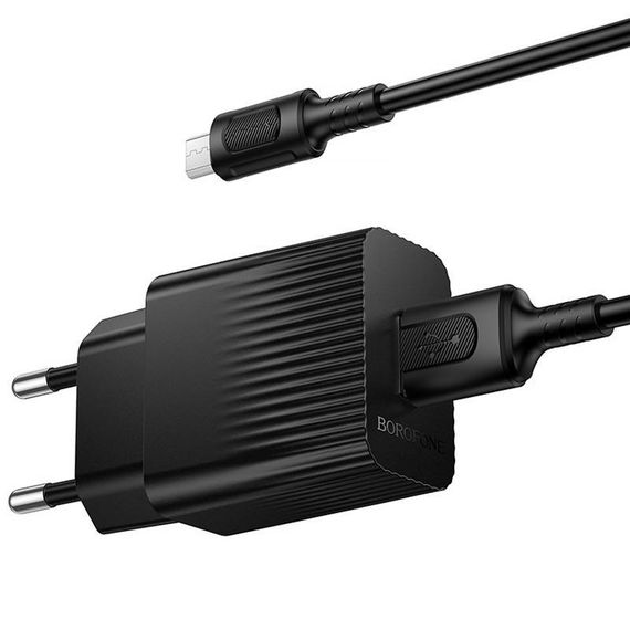 МЗП Borofone BAS71A Source 10.5W (1USB-A) + кабель USB to MicroUSB Black | Зображення 2