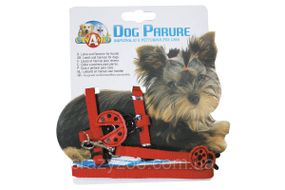 Комплект для собак и котов Croci Ladybird нейлон красный 0.8х19-31 см / 0.8х120 см C5079665