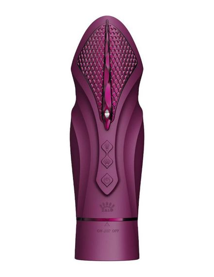 Компактная смарт секс-машина Zalo – Sesh Velvet Purple, 2 насадки, пульт ДУ, кристалл Swarovski sexstyle | Зображення 6