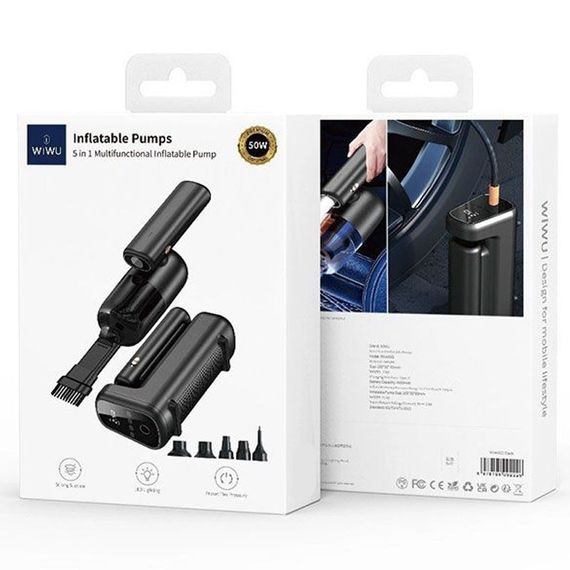 Портативний насос/пилосос WIWU Wi-Ai002 5 in 1 Black | Зображення 5